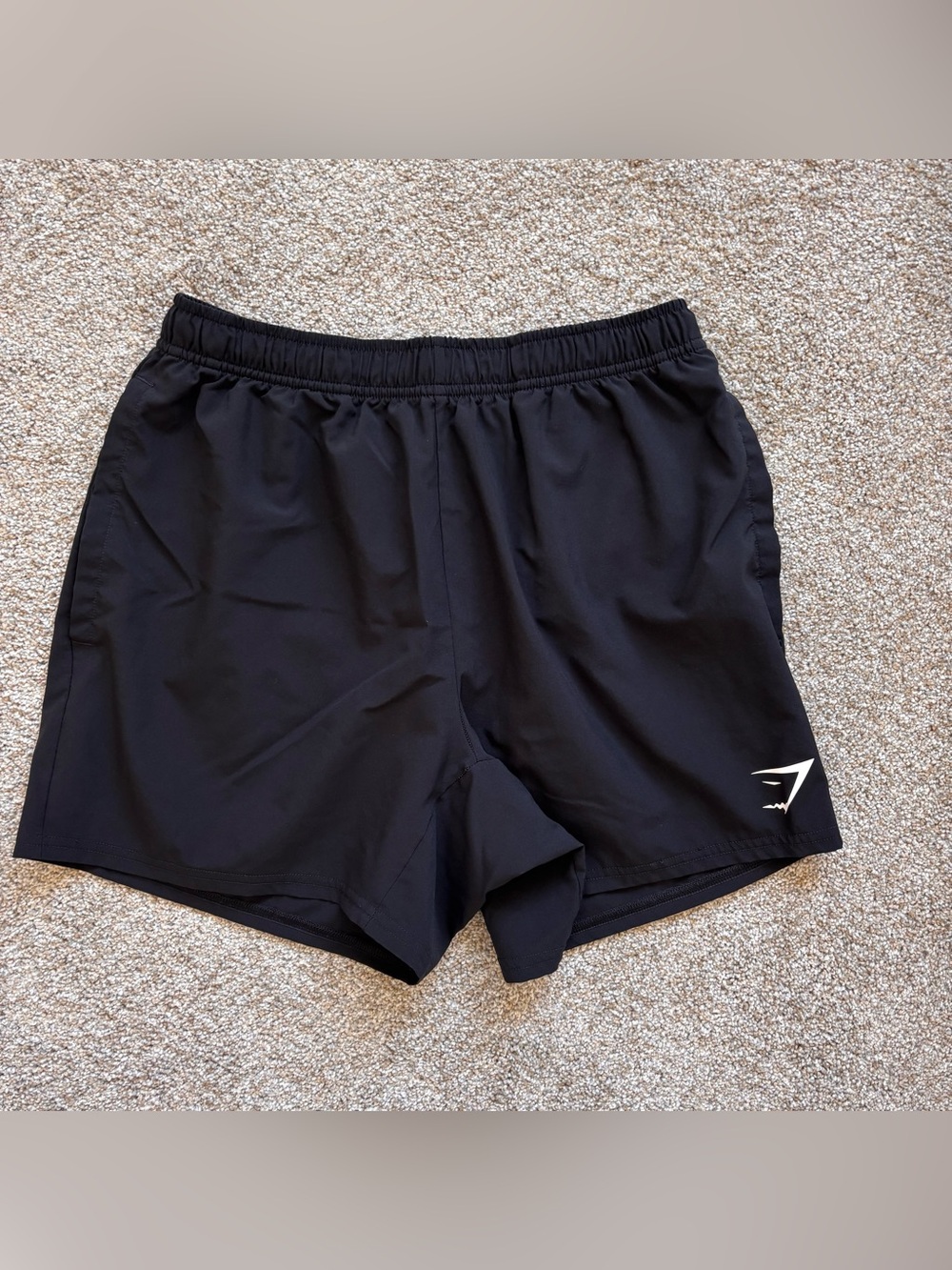 Gymshark Black Athletic Training Shorts with White Logo
